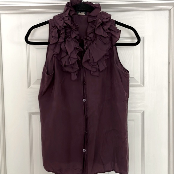J. Crew Tops - Sleeveless silk ruffled color top